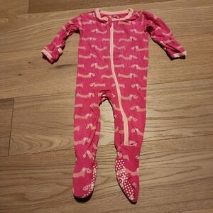 Kickee Pants Pink Weenie Dogs Kids One Piece Pajama